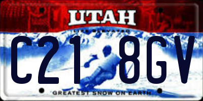 UT license plate C218GV