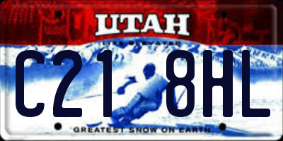 UT license plate C218HL