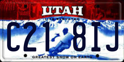 UT license plate C218IJ