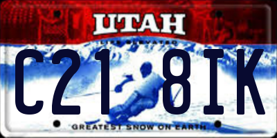 UT license plate C218IK