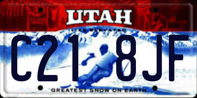 UT license plate C218JF