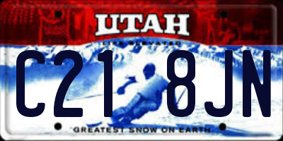 UT license plate C218JN