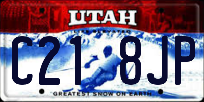 UT license plate C218JP