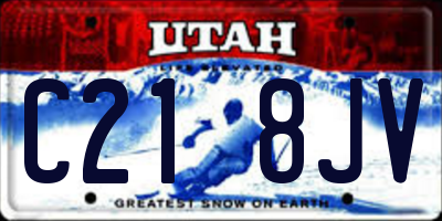 UT license plate C218JV