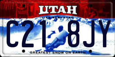 UT license plate C218JY