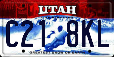 UT license plate C218KL