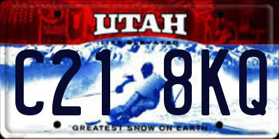 UT license plate C218KQ