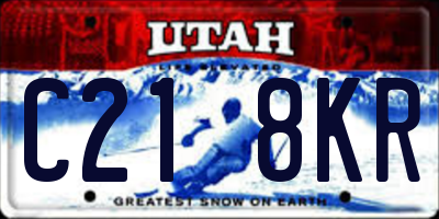 UT license plate C218KR