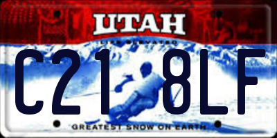 UT license plate C218LF