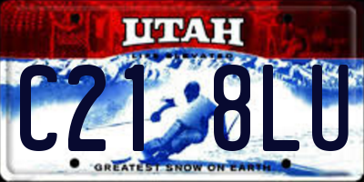 UT license plate C218LU