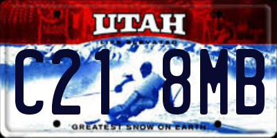 UT license plate C218MB