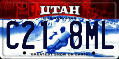 UT license plate C218ML