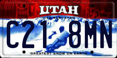 UT license plate C218MN