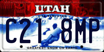 UT license plate C218MP
