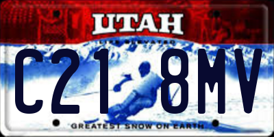 UT license plate C218MV