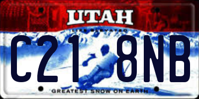 UT license plate C218NB