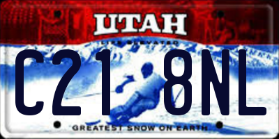 UT license plate C218NL