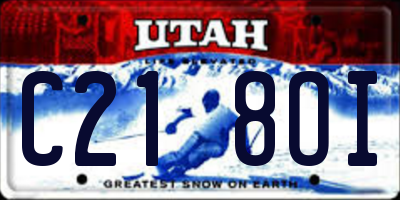 UT license plate C218OI