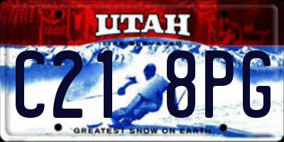 UT license plate C218PG