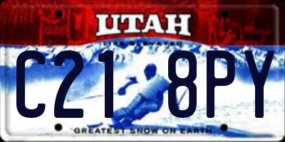 UT license plate C218PY