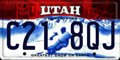 UT license plate C218QJ