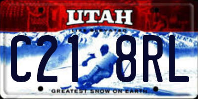 UT license plate C218RL