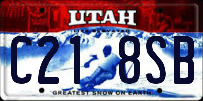 UT license plate C218SB
