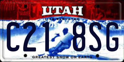 UT license plate C218SG