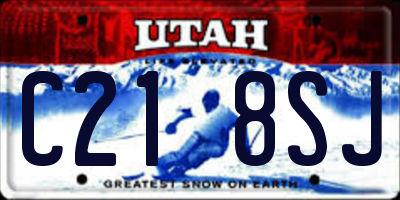UT license plate C218SJ