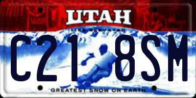 UT license plate C218SM