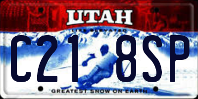 UT license plate C218SP