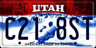 UT license plate C218ST