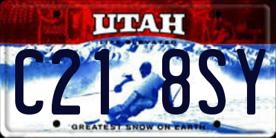 UT license plate C218SY