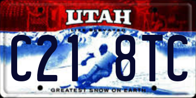 UT license plate C218TC