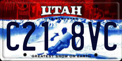 UT license plate C218VC