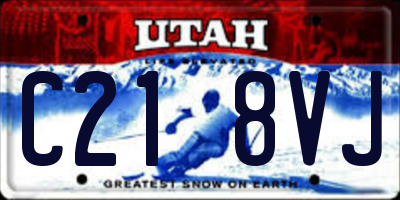 UT license plate C218VJ