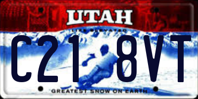 UT license plate C218VT
