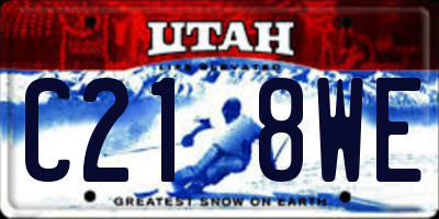 UT license plate C218WE
