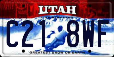 UT license plate C218WF