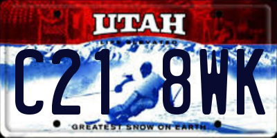 UT license plate C218WK