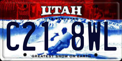 UT license plate C218WL
