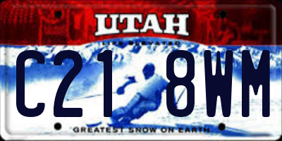 UT license plate C218WM