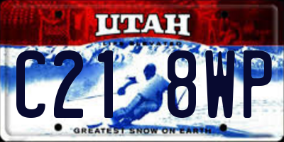 UT license plate C218WP