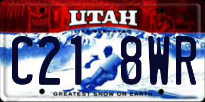 UT license plate C218WR