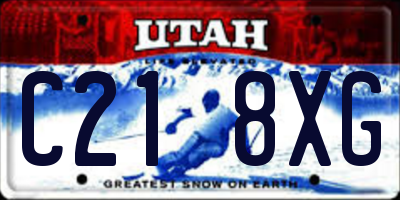 UT license plate C218XG