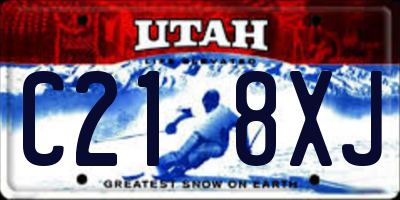 UT license plate C218XJ