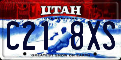 UT license plate C218XS