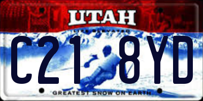 UT license plate C218YD