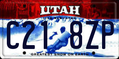 UT license plate C218ZP