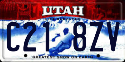 UT license plate C218ZV